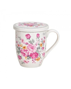 HERBORISTERIA TASSE PINK ROSES MIT SIEB