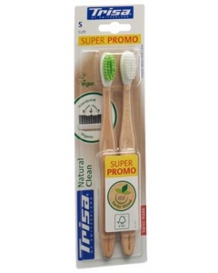 TRISA Natural Clean Holzzahnbürste soft DUO 2 Stk