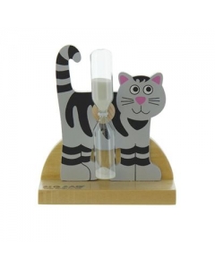 HERBORISTERIA Zahnputz-Uhr aus Holz KATZ